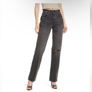 Good American Good 90’s Icon Straight Leg Jeans Black Women’s 6/28 NWT